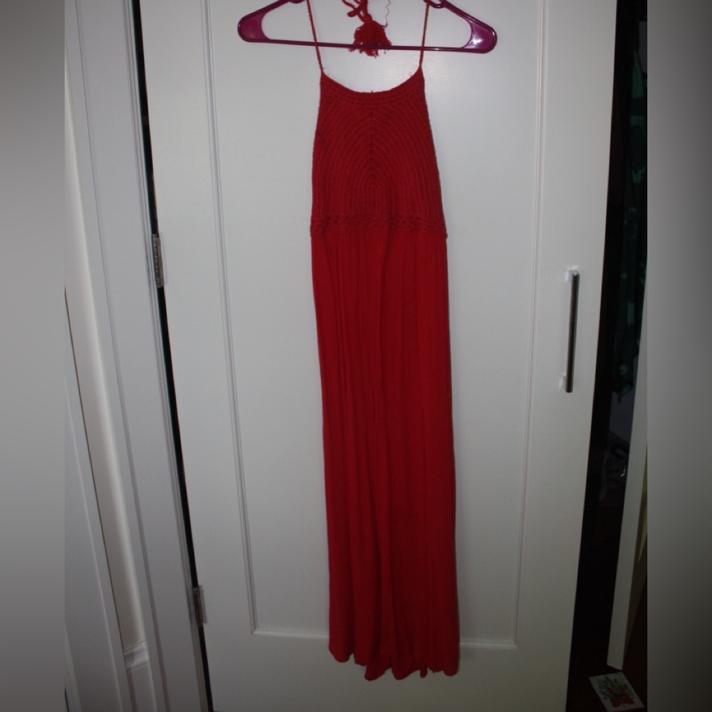 Speechless Red Halter Sundress Cocktail